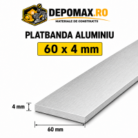 Platbanda aluminiu 60 x 4 mm, 6 metri (EN-AW 6060)
